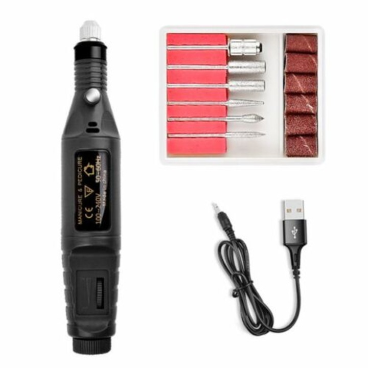 Elektromos mini körömcsiszoló gép FEKETE