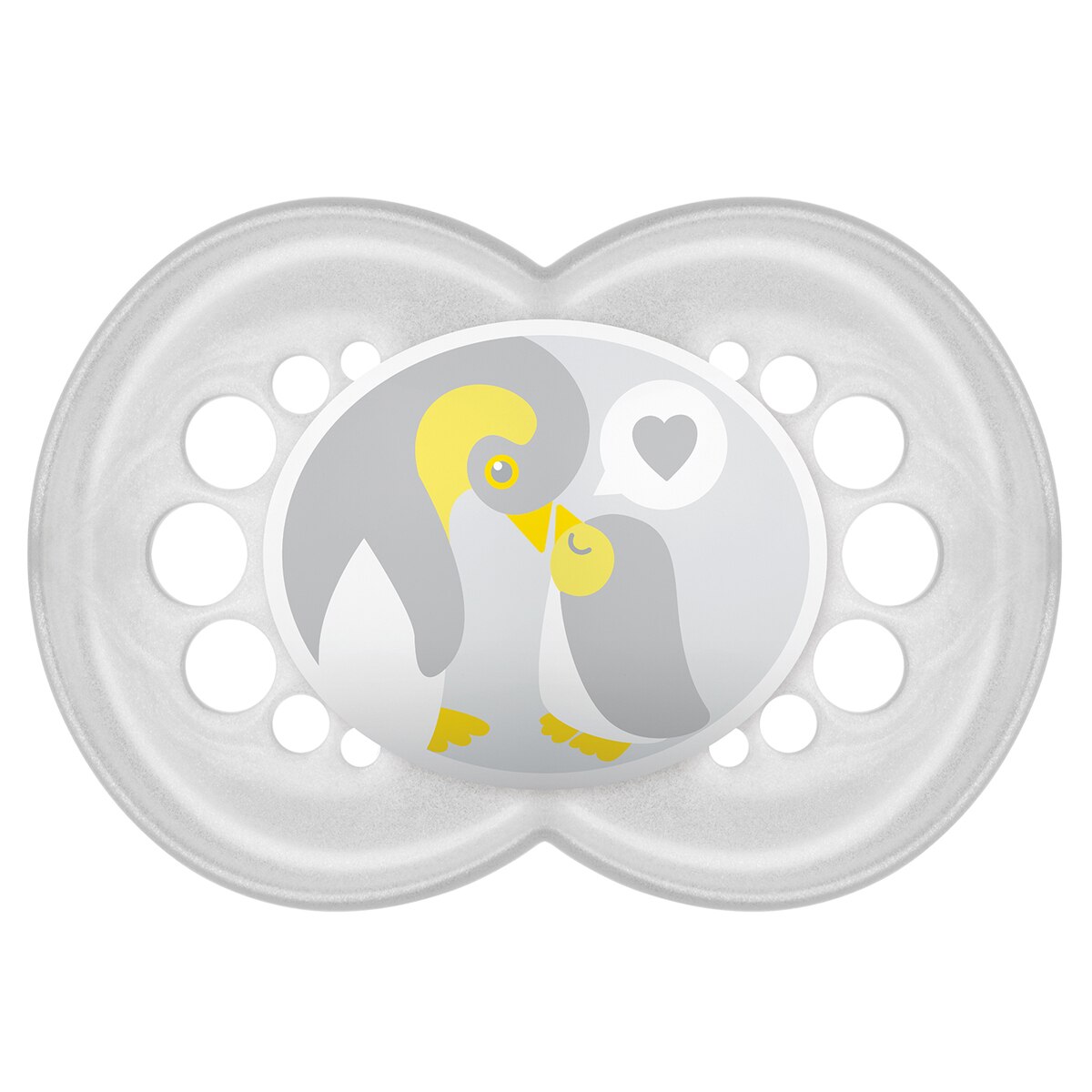 Suzeta ortodontica din silicon MAM Time for Love 001ABKG, Gri 6+ luni