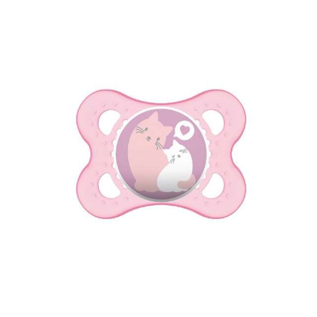 Suzeta ortodontica din silicon MAM Time for Love 001AATR, Roz 2-6 luni
