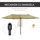 Umbrela de exterior Outsunny, 460x270x240cm, Cafeniu