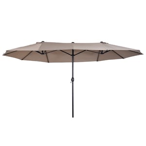 Umbrela de exterior Outsunny, 460x270x240cm, Cafeniu