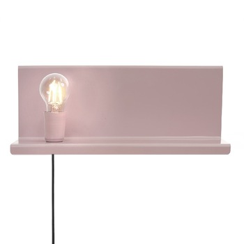 Lampa de perete cu raft, HOMEMANIA, Metal, 40 x 14 x 17 cm, Roz Lampa de perete cu raft, HOMEMANIA, Metal, 40 x 14 x 17 cm, Roz