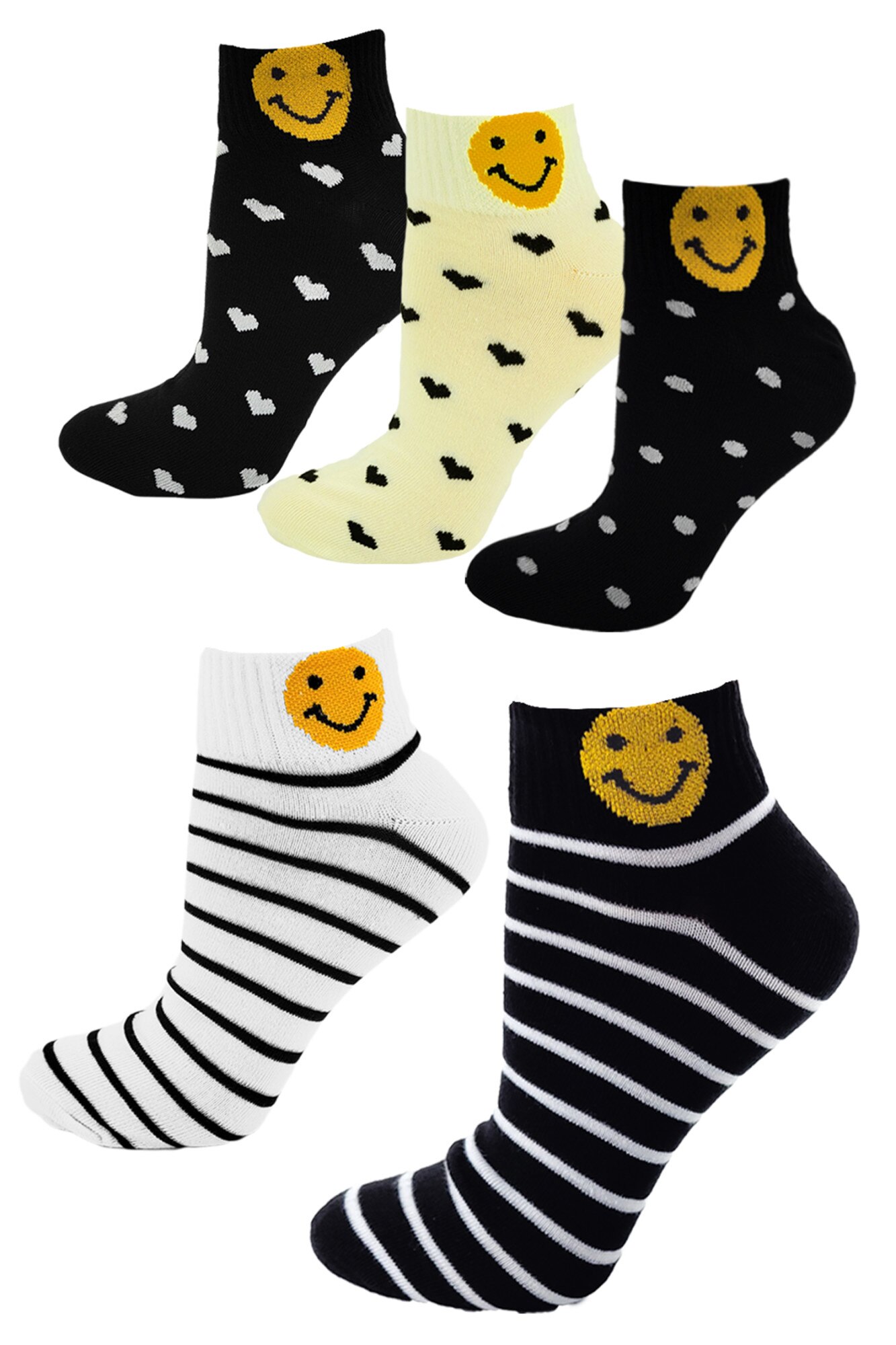 Set 5 sosete din bumbac, Multicolor