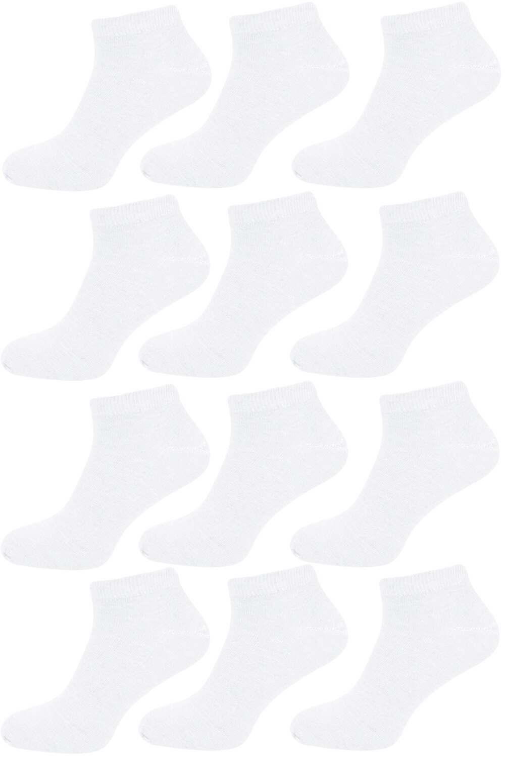 Set 12 sosete din bumbac, Alb