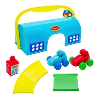 Set cu 6 forme pentru nisip Imaginarium Fruity Splash! Garage, pentru a crea un circuit auto, cu geanta de transport Set cu 6 forme pentru nisip Imaginarium Fruity Splash! Garage, pentru a crea un circuit auto, cu geanta de transport