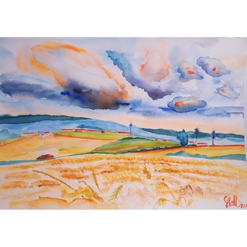 Tablou Furtuna acuarela, pictat manual de Artemisia dimensiune 30 x 42 cm Tablou Furtuna acuarela, pictat manual de Artemisia dimensiune 30 x 42 cm