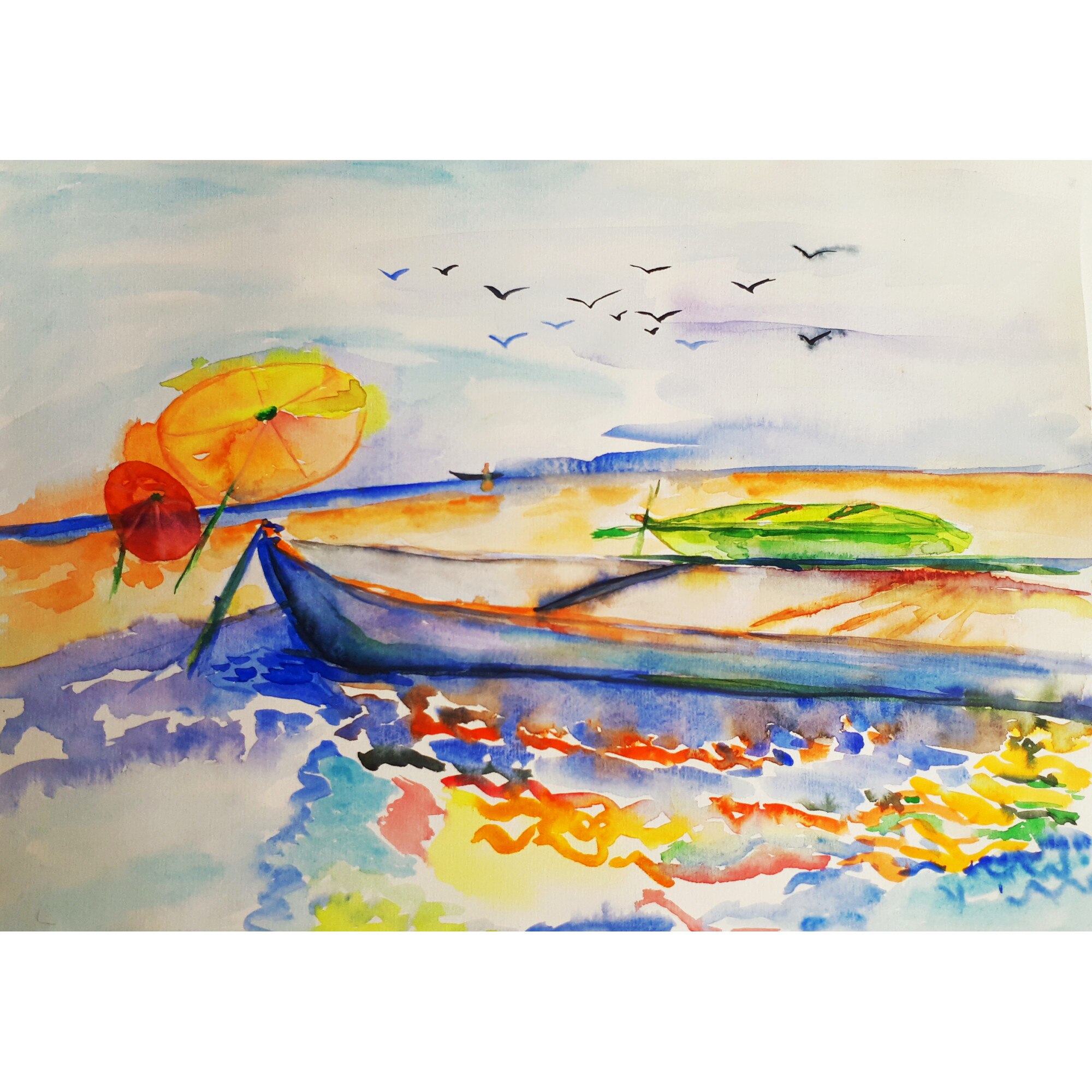 Tablou Vara in acuarela, pictat manual de Artemisia dimensiune 30 x 42 cm