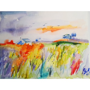 Tablou Vara in Provence, acuarela, pictat manual de Artemisia dimensiune 31 x 40 cm Tablou Vara in Provence, acuarela, pictat manual de Artemisia dimensiune 31 x 40 cm