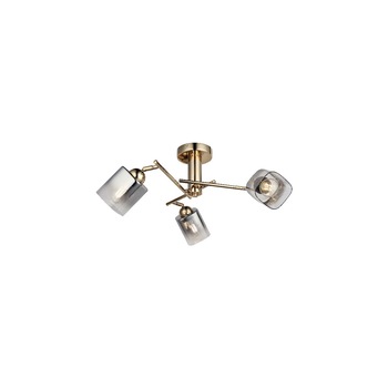 Lustra Homemania Flat, Metal/Sticla, 70 x 70 x 30 cm, 3 x E27, Max 40W, Auriu Lustra Homemania Flat, Metal/Sticla, 70 x 70 x 30 cm, 3 x E27, Max 40W, Auriu