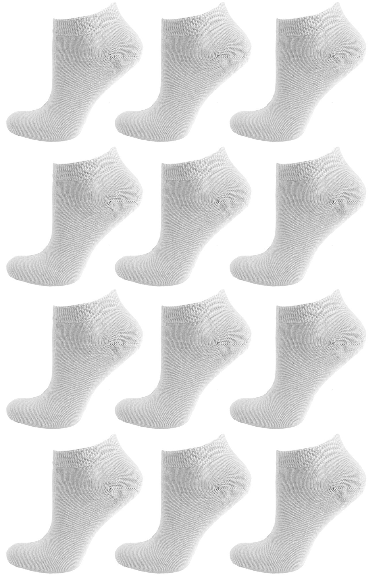 Set 12 sosete din bumbac, Alb, 38-41