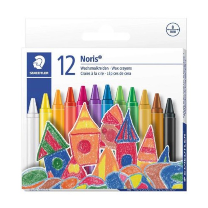 Восъчни пастели Staedtler Noris Club 220, 12 цвята