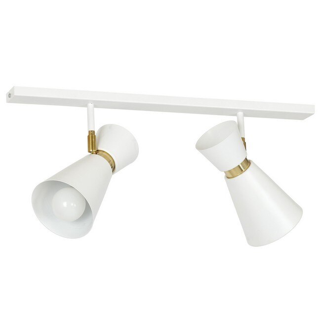 Lustra Crater, Homemania, Metal, 60 x 12 x 25 cm, 2 x E27, Max 60W, Alb/Auriu