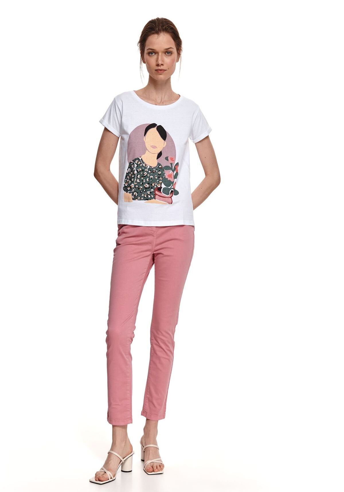 Tricou pentru femei, TOP SECRET, SPO4979, Alb