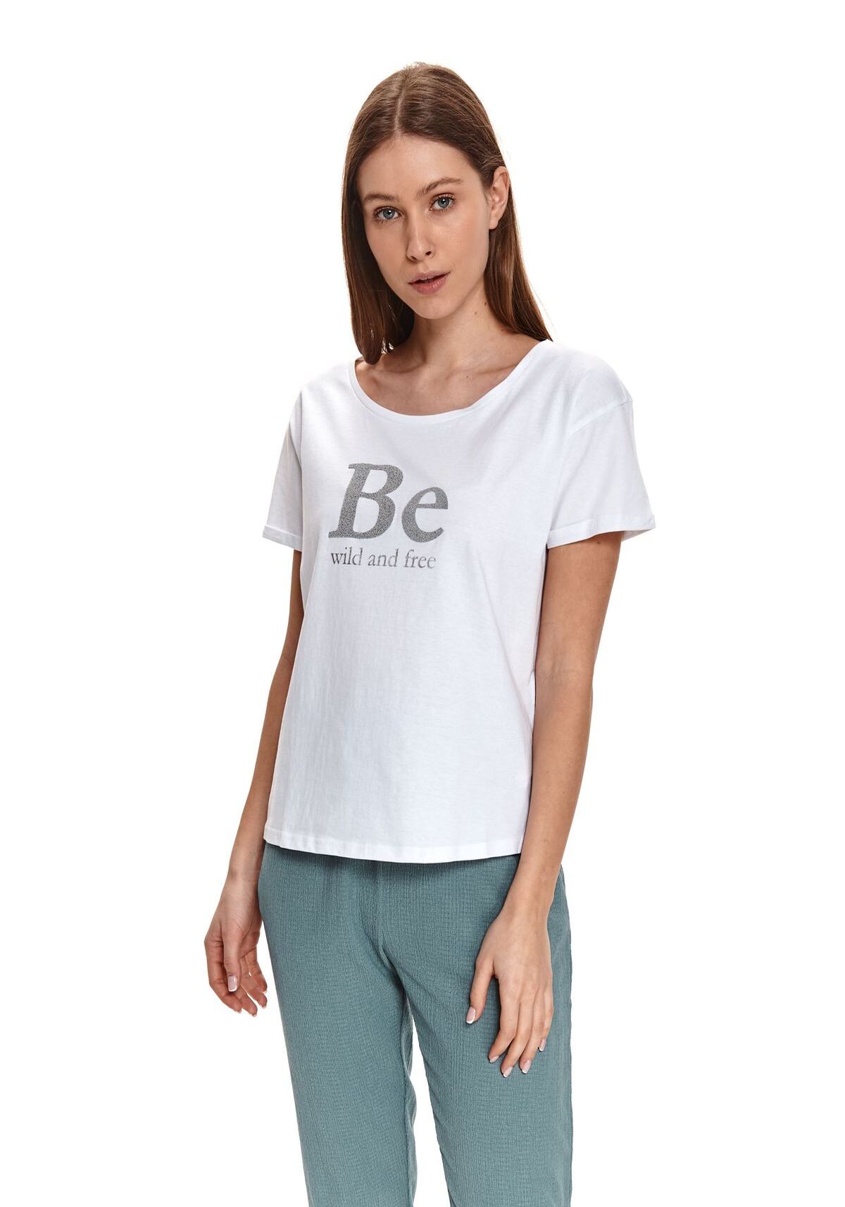 Tricou pentru femei, TOP SECRET, SPO5009, Alb