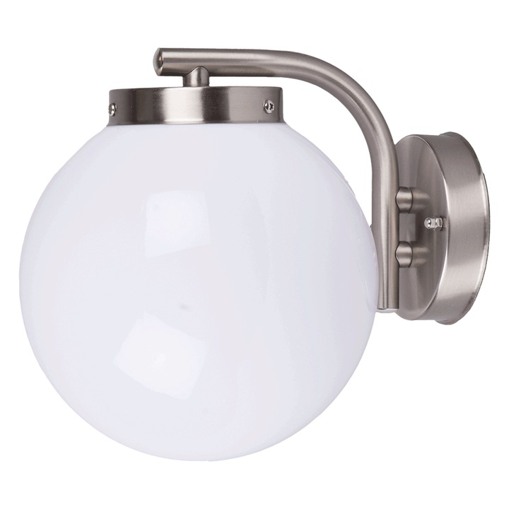 Lampa Gradina Exterior Erste Mirko Crom 1 x 40W Max E27 EL0028298 IP44 Culoare Crom/Alb
