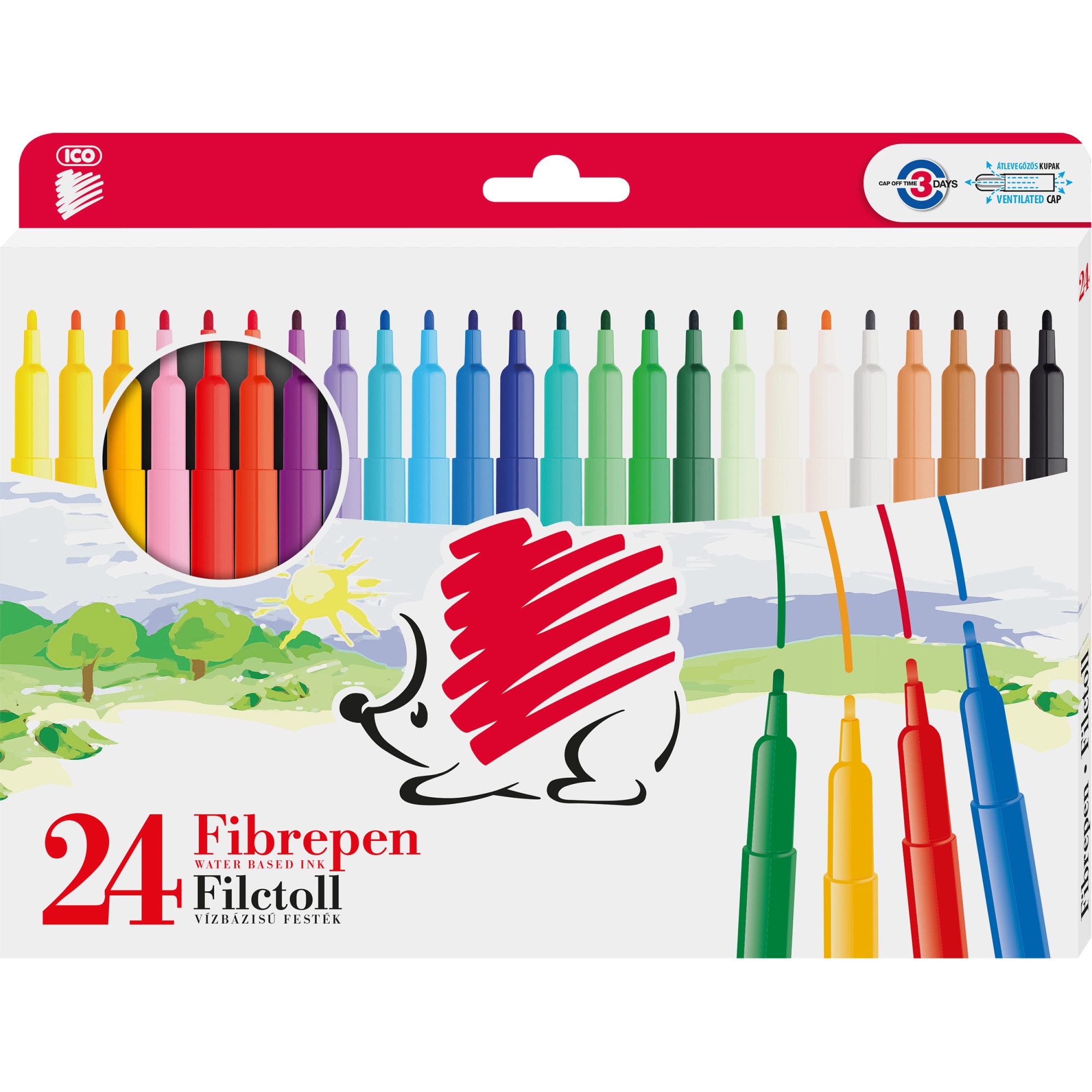 Set 24 carioci Ico 300, diferite culori