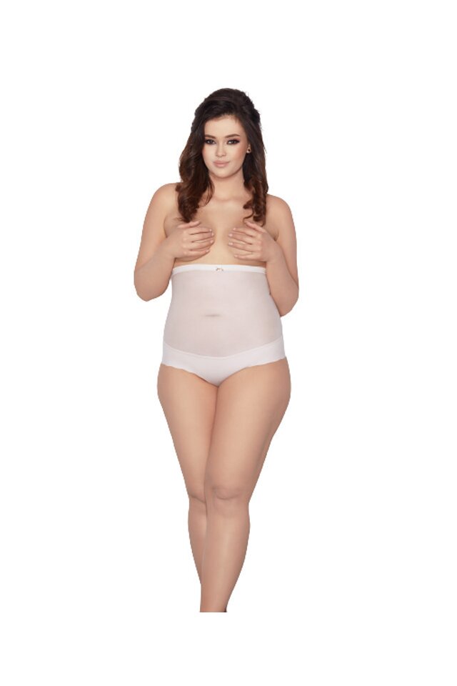 Chilot modelator, cu talie inalta, Glam, Alb