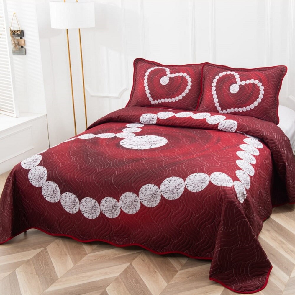 Set cuvertura matlasata si 2 fete de perna, 220 x 240 cm, pat dublu, Casa de Vis, A020