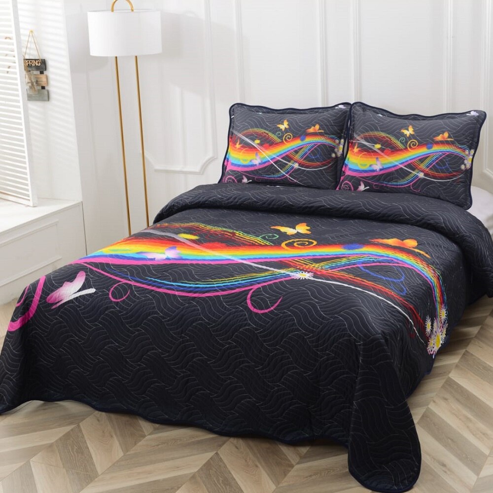 Set cuvertura matlasata si 2 fete de perna, 220 x 240 cm, pat dublu, Casa de Vis, A027