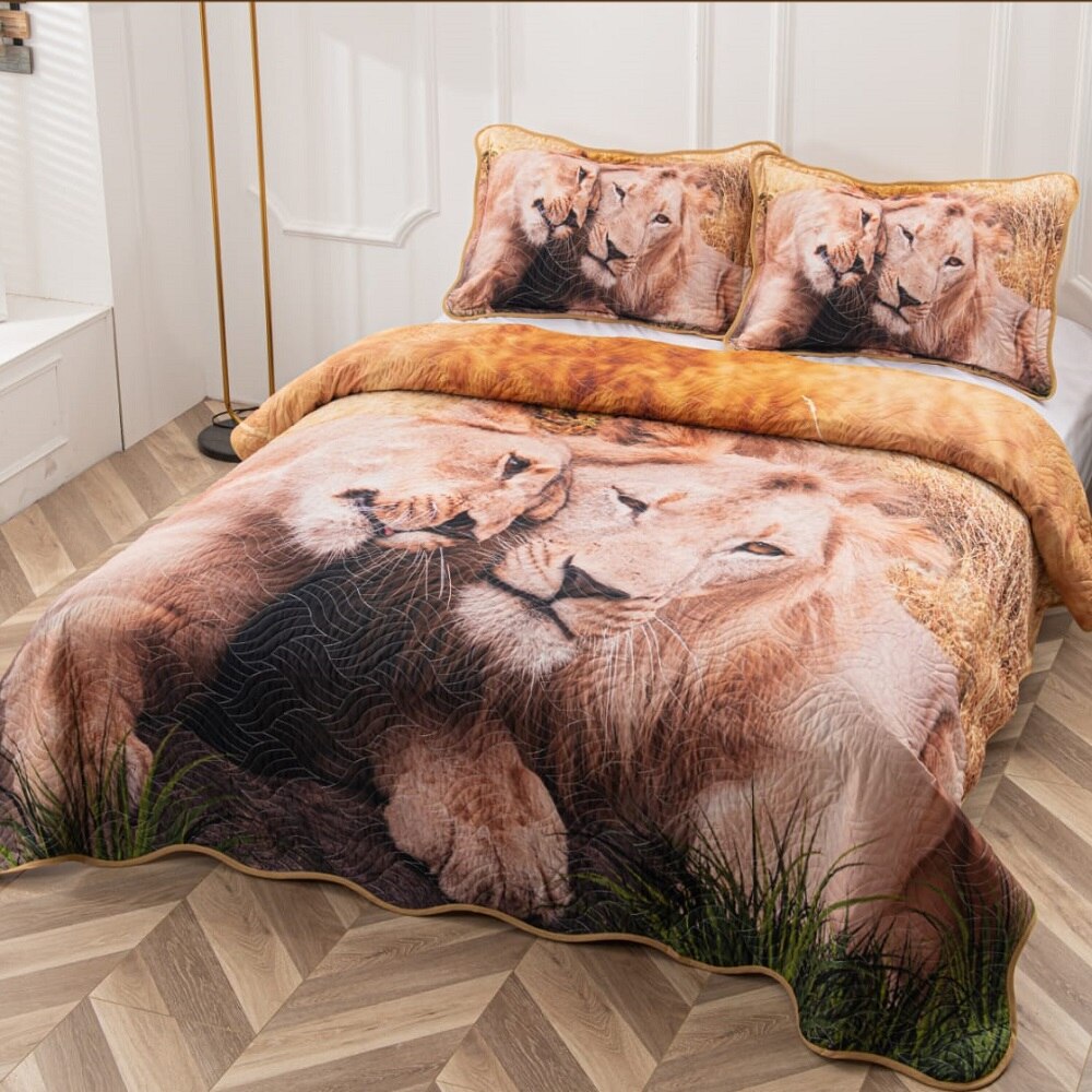 Set cuvertura matlasata si 2 fete de perna, 220 x 240 cm, pat dublu, Casa de Vis, A028