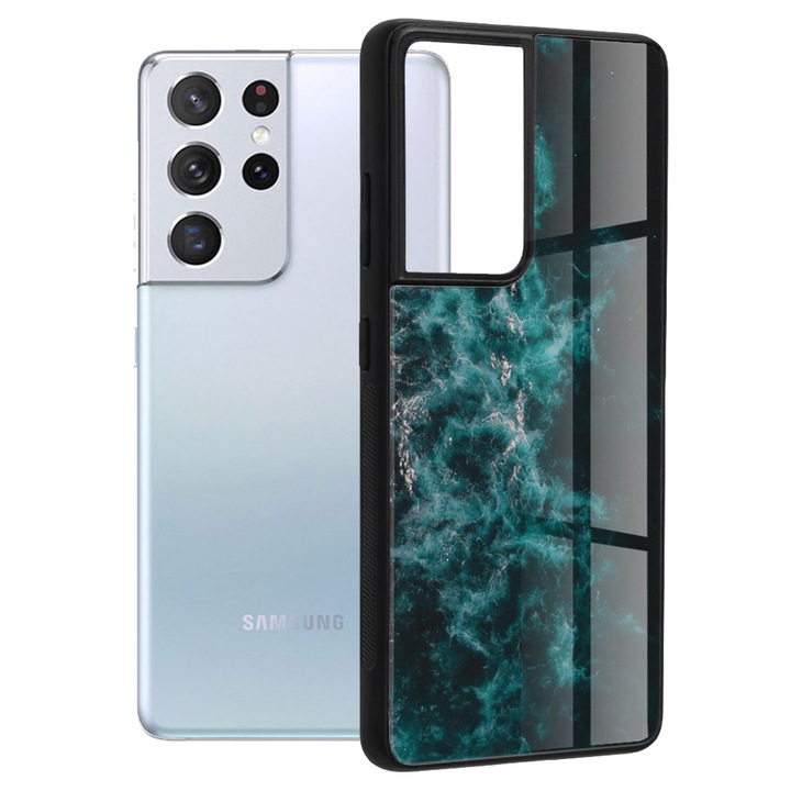 Кейс за Samsung Galaxy S21 Ultra 5G, Techsuit Glaze Series, Blue Nebula