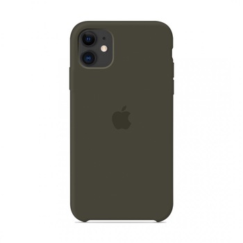 Husa Compatibila Apple, iPhone 11, silicon, microfibra ,Verde inchis