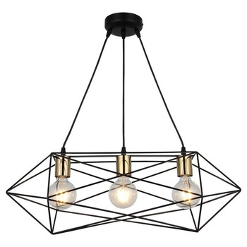 Lustra Homemania, Metal, 22 x 64 x 115 cm, 3 x E27, 40W, Negru Lustra Homemania, Metal, 22 x 64 x 115 cm, 3 x E27, 40W, Negru