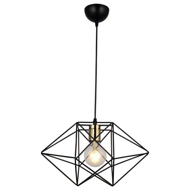 Pendul Homemania, Metal, 22 x 38 x 115 cm, E27, 40W, Negru/Auriu