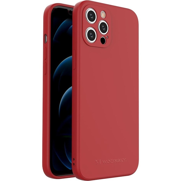 Калъф за телефон Wozinsky Color Silicone Flexible Durable за iPhone 12 Pro Max, червен