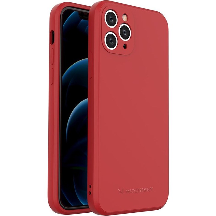 Калъф за телефон Wozinsky Color Silicone Flexible Durable за iPhone 11 Pro, червен