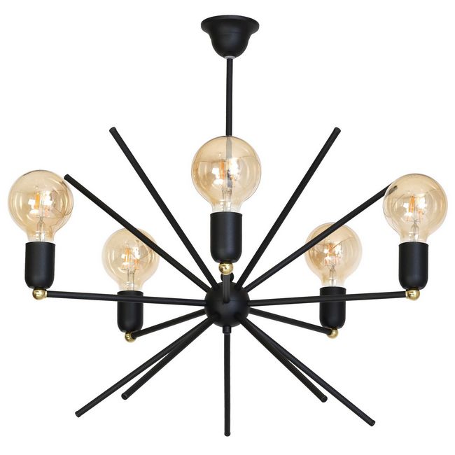 Lustra Homemania, Gemini, Metal, 58 x 58 x 60 cm, 5 x E27, 60 W, Negru