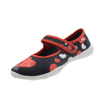 Pantofi profilactici din panza pentru fete Renbut 33-415-099-26, Negru 32634 Pantofi profilactici din panza pentru fete Renbut 33-415-099-26, Negru 32634