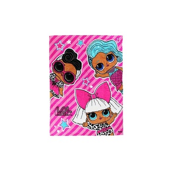 Paturica fleece, LOL, cu dungi si stelute, roz, 120 x 90 cm Paturica fleece, LOL, cu dungi si stelute, roz, 120 x 90 cm