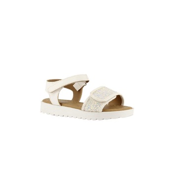 Sandale fete, Happy, albe cu paiete Sandale fete, Happy, albe cu paiete