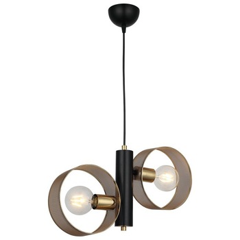 Pendul Homemania, Gorda, Metal, 7 x 45 x 100 cm, 2 x E27, 40W, Negru/Auriu Pendul Homemania, Gorda, Metal, 7 x 45 x 100 cm, 2 x E27, 40W, Negru/Auriu