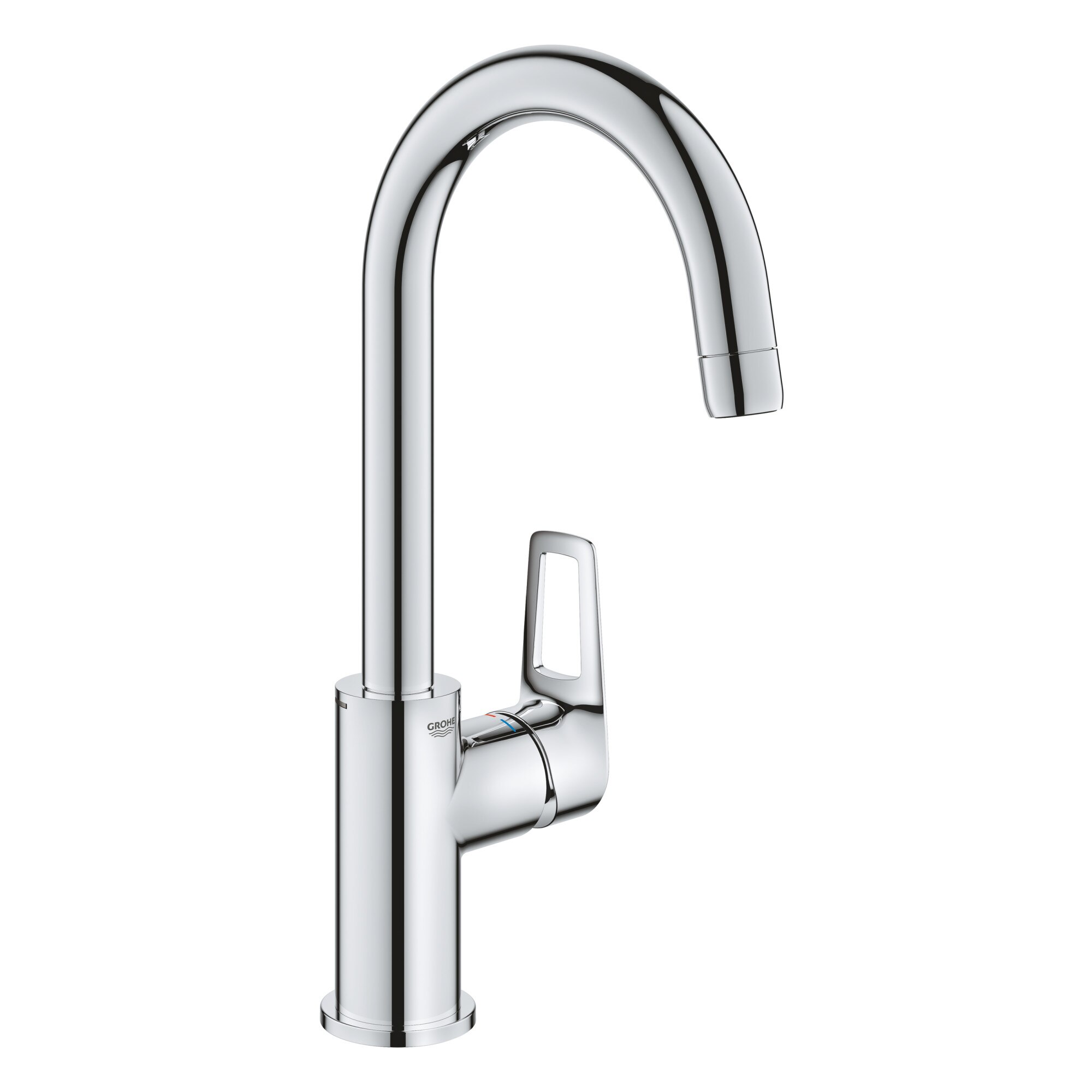 Baterie lavoar Grohe Bauloop 23891001, 3/8'', monocomanda, marimea L, push to open, pivotanta, crom