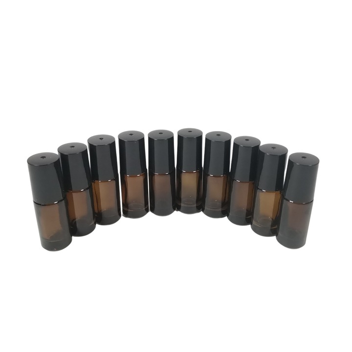10 db Aromatools roll-on tartály készlet, barna üveg, 5 ml