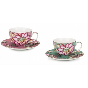 Set 2 cesti ceai din portelan, colectia Fleurs, multicolor, 150ml Set 2 cesti ceai din portelan, colectia Fleurs, multicolor, 150ml