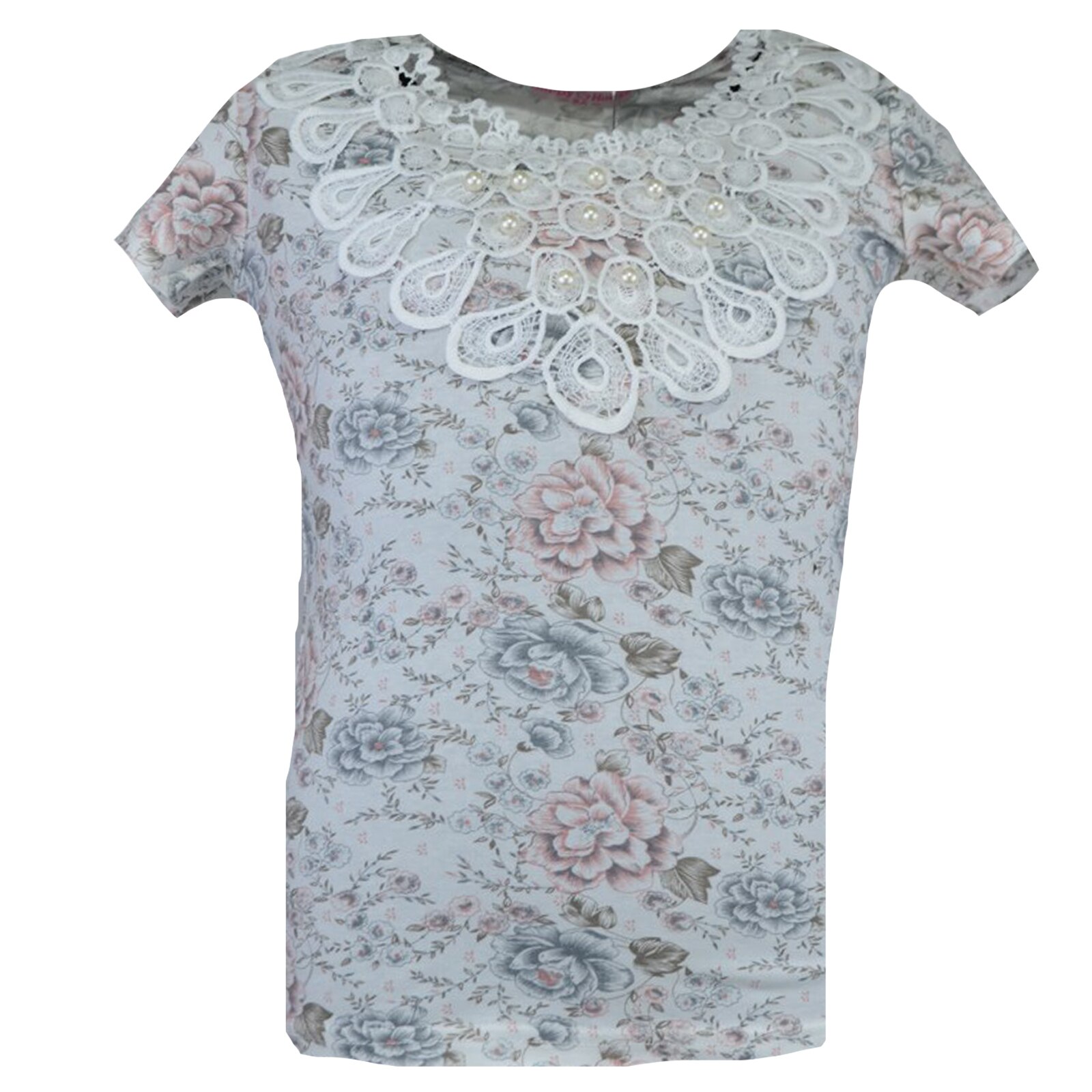 Tricou pentru fete Happy House CVC-1151-2, Alb 128 cm