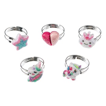 Set 5 inele pentru copii, 1 cm Set 5 inele pentru copii, 1 cm