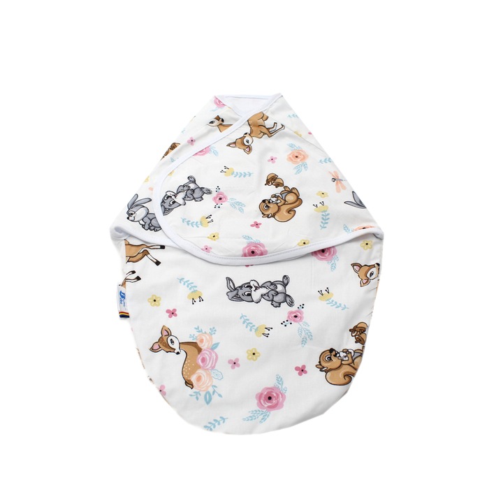Balticbebe Swaddle System tavaszi - nyári pamut, többszínű, őzbarna - 3-6 hónap, 60