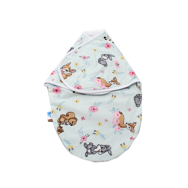 Balticbebe pólya, tavaszi - nyári pamut, többszínű, barna zöld - 0-3 hónap, 50 cm