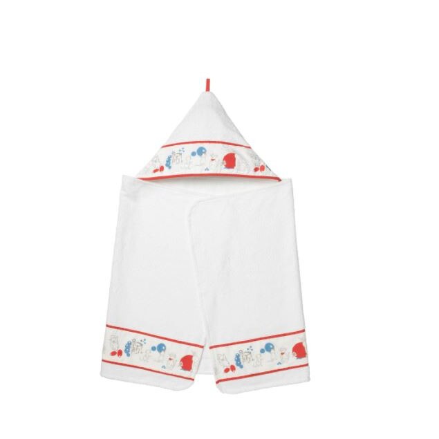 Prosop cu gluga bebe, alb,100% bumbac si lyocell ,prevazut cu carlig pentru agatare,putere mare de absorbtie