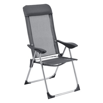 Set 2 bucati scaun gradina Errenteria DG, en.casa, 109 x 57 x 67 cm, aluminiu/poliester, 115 kg, gri inchis, pliabil cu spatar reglabil in 5 trepte Set 2 bucati scaun gradina Errenteria DG, en.casa, 109 x 57 x 67 cm, aluminiu/poliester, 115 kg, gri inchis, pliabil cu spatar reglabil in 5 trepte