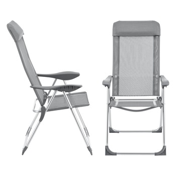 Set 2 bucati scaun gradina Errenteria HG, en.casa, 109 x 57 x 67 cm, aluminiu/poliester, 115 kg, gri deschis, pliabil cu spatar reglabil in 5 trepte Set 2 bucati scaun gradina Errenteria HG, en.casa, 109 x 57 x 67 cm, aluminiu/poliester, 115 kg, gri deschis, pliabil cu spatar reglabil in 5 trepte