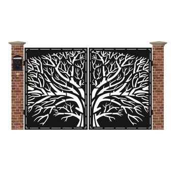 Poarta acces auto mica din tabla debitata cu plasma COPAC 3000x1940 mm Poarta acces auto mica din tabla debitata cu plasma COPAC 3000x1940 mm