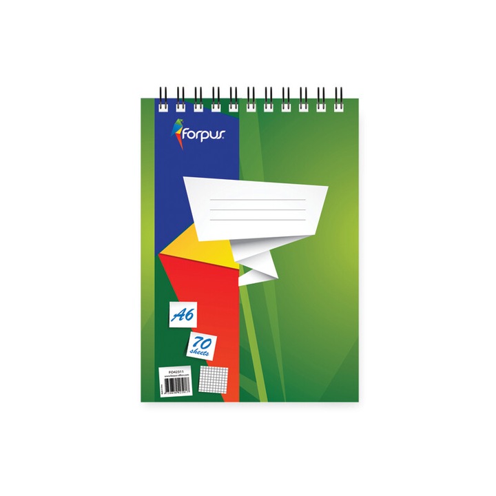 Bloc notes A6 cu spira Forpus 42311 70 file matematica