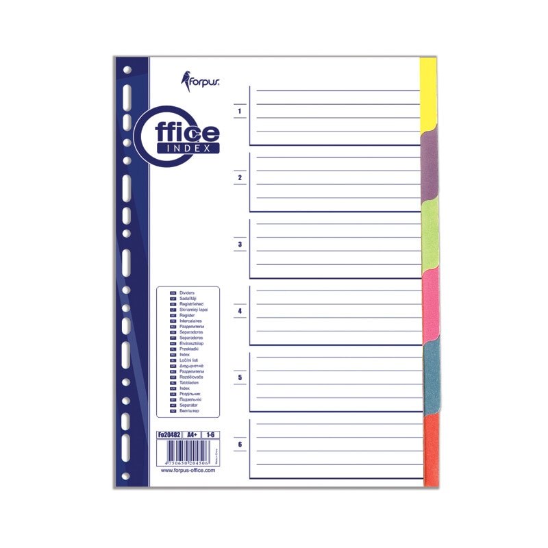 Index carton Forpus 20482 A4 1-6