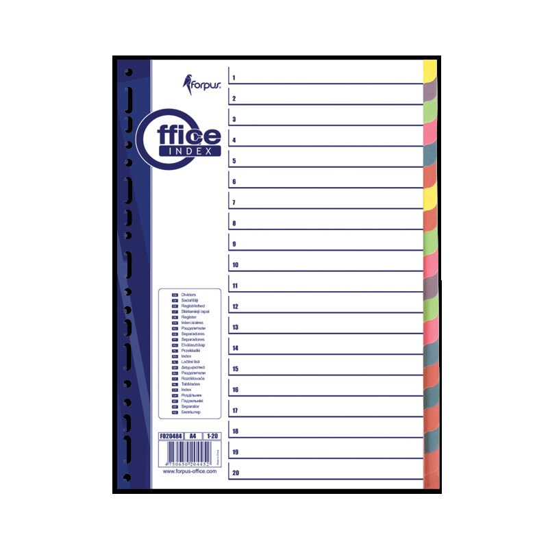 Index carton Forpus 20486 A4 1-20