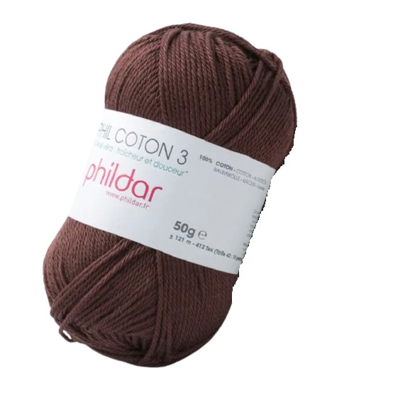 Fir pentru impletit Phil Coton 3 Bordeaux, lungime 121 metri